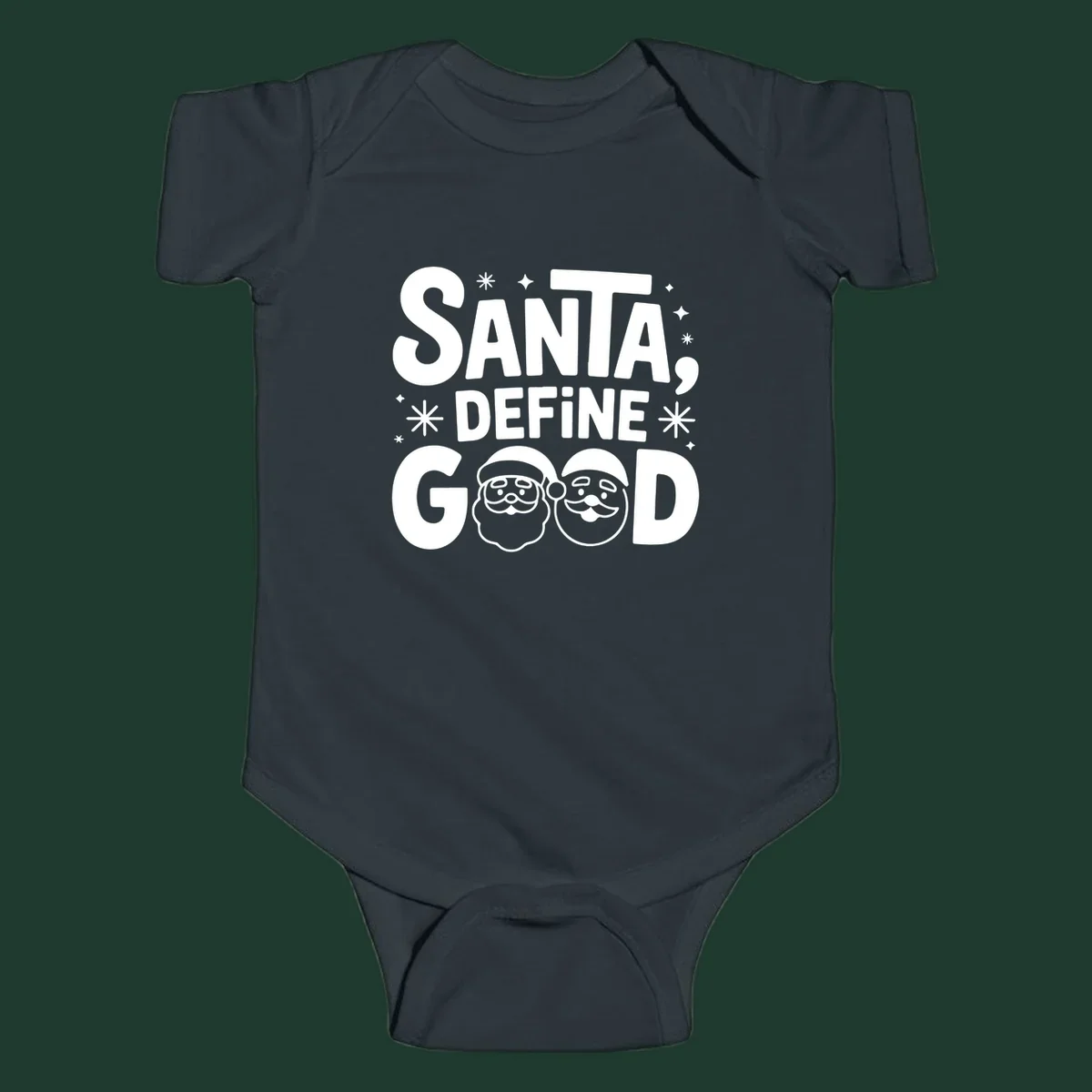 Santa define good text with Santa faces illustration