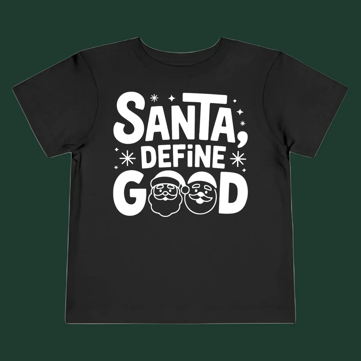 Santa define good text with Santa faces illustration