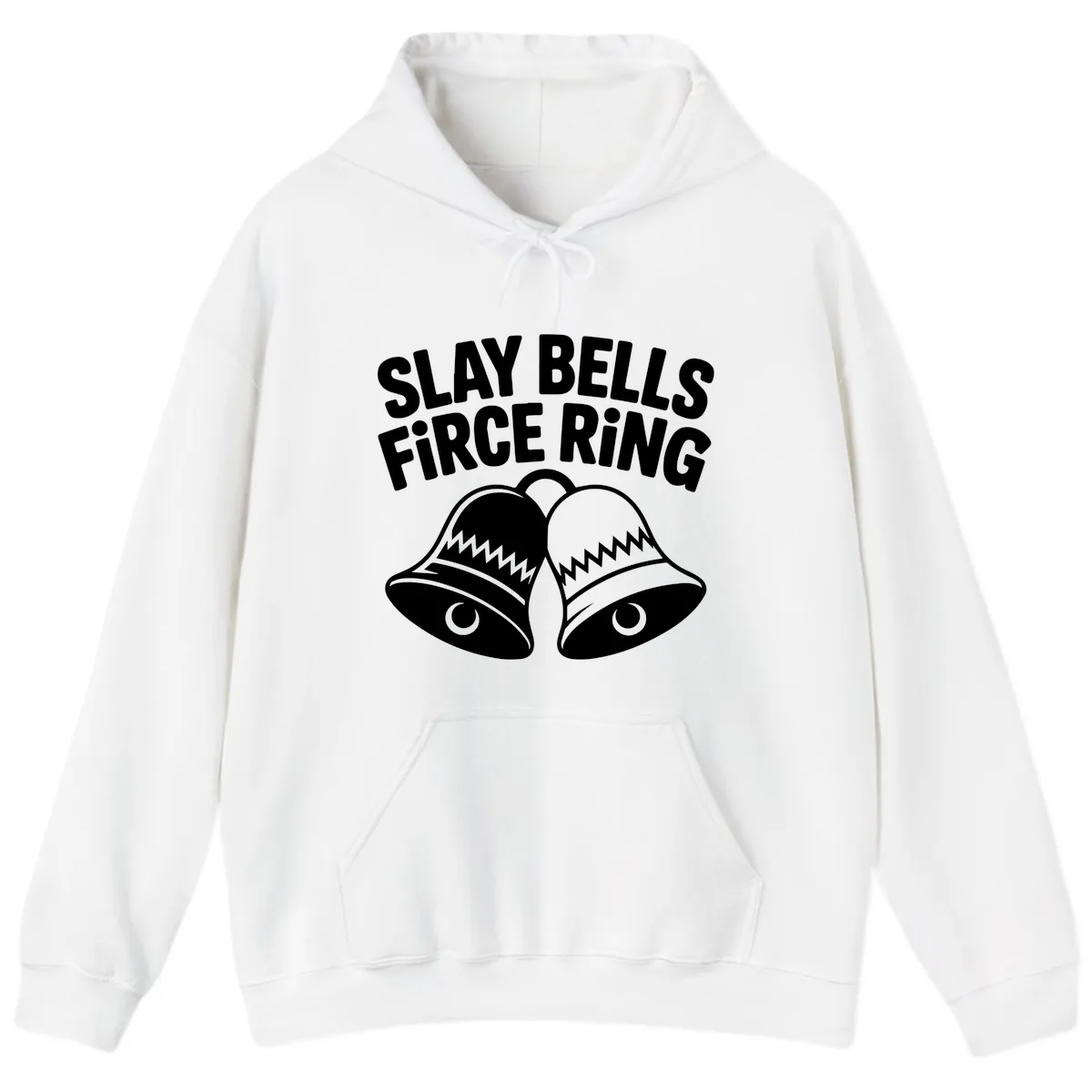 Slay Bells Fierce Ring Hoodie in White