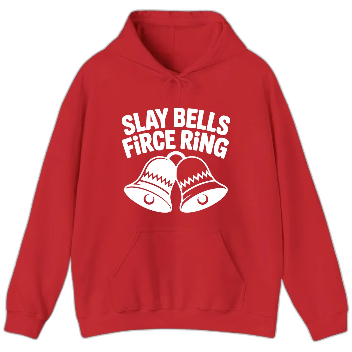 Slay Bells Fierce Ring Hoodie in Red