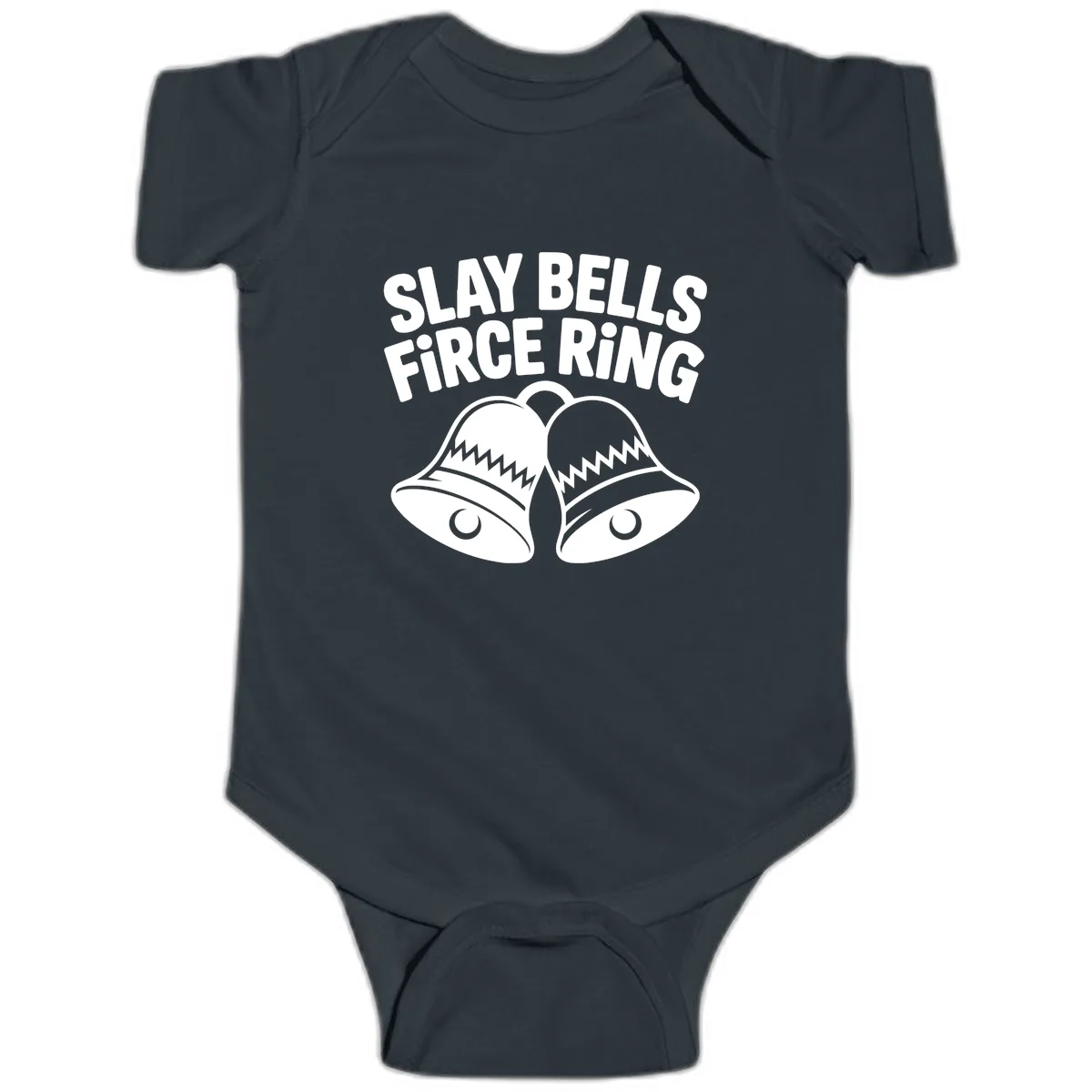 Slay Bells Fierce Ring Baby Onesie in Black