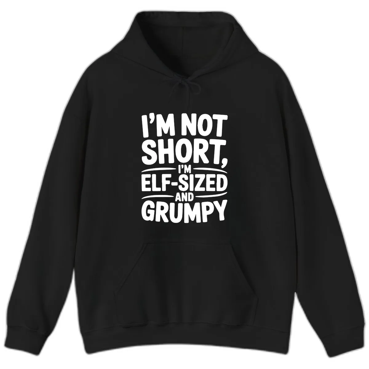I'm Elf-Sized And Grumpy Hoodie in Black