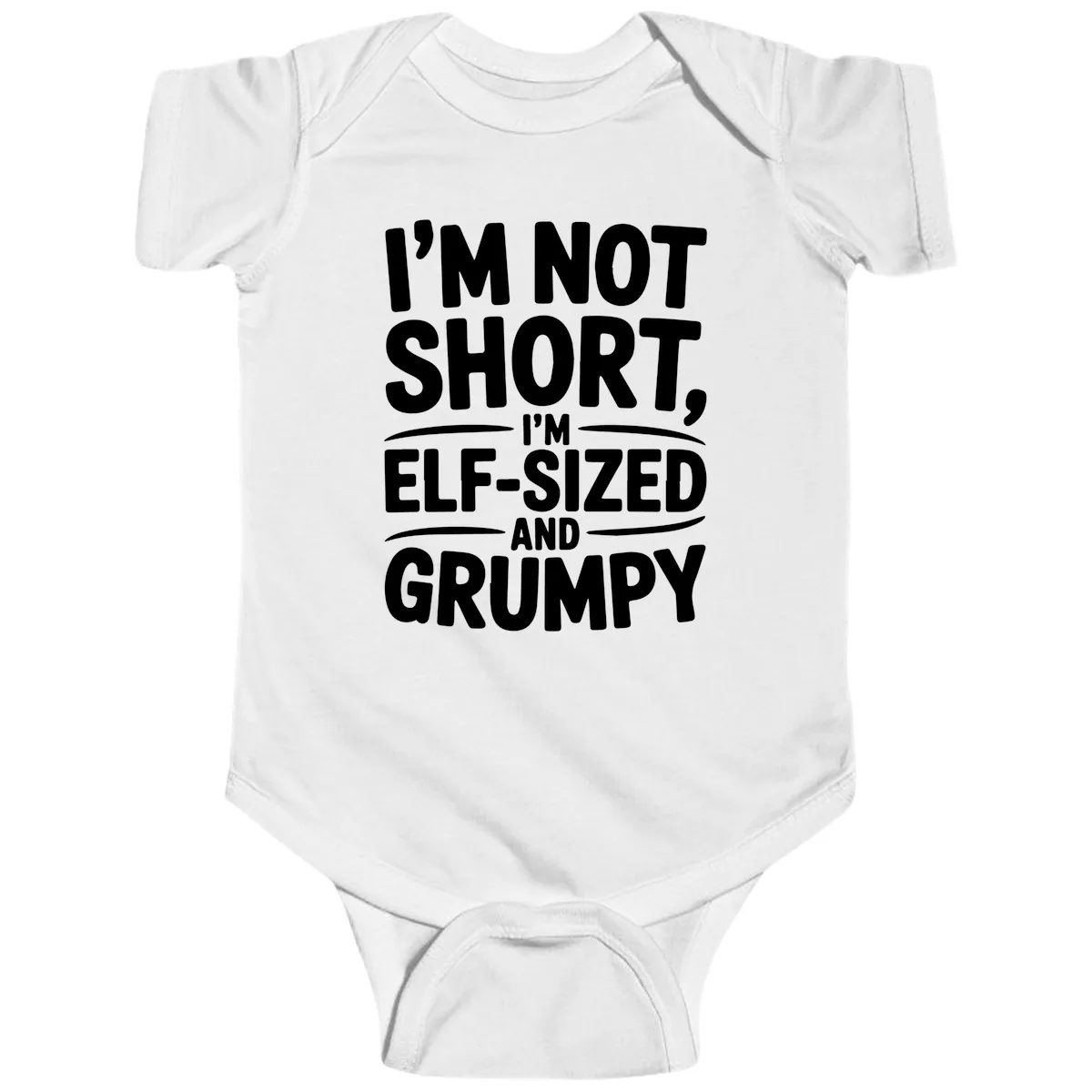 I'm Elf-Sized And Grumpy Baby Onesie in White