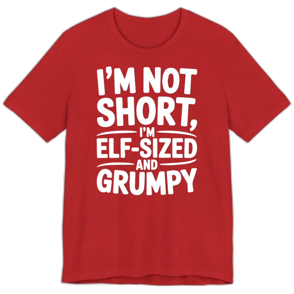 I'm Elf-Sized And Grumpy Premium T-Shirt in Red