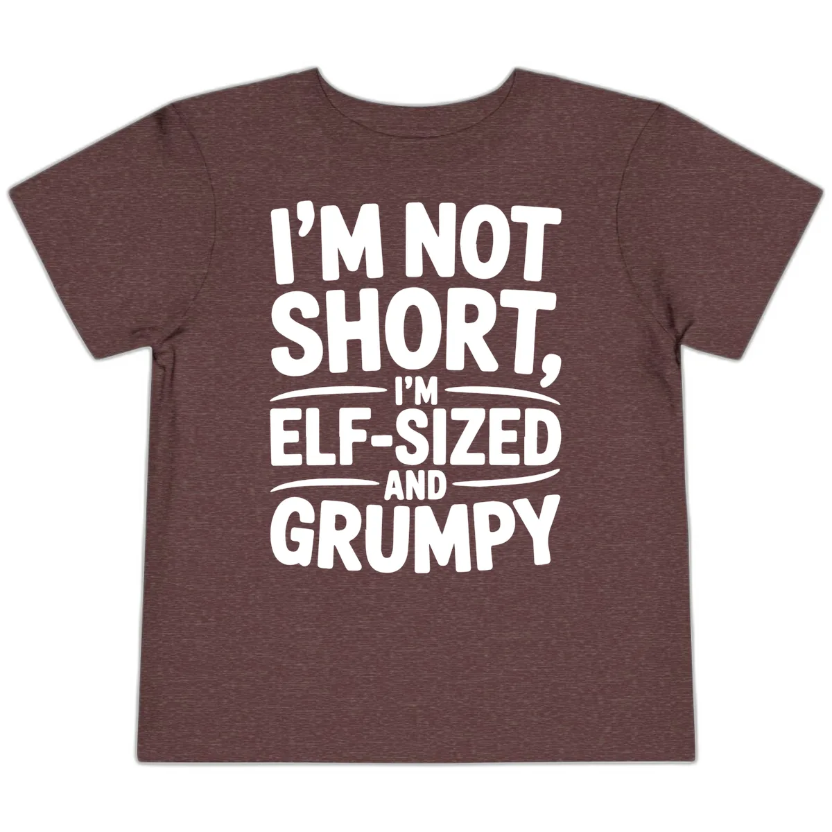I'm Elf-Sized And Grumpy Toddler T-Shirt in Heather Maroon