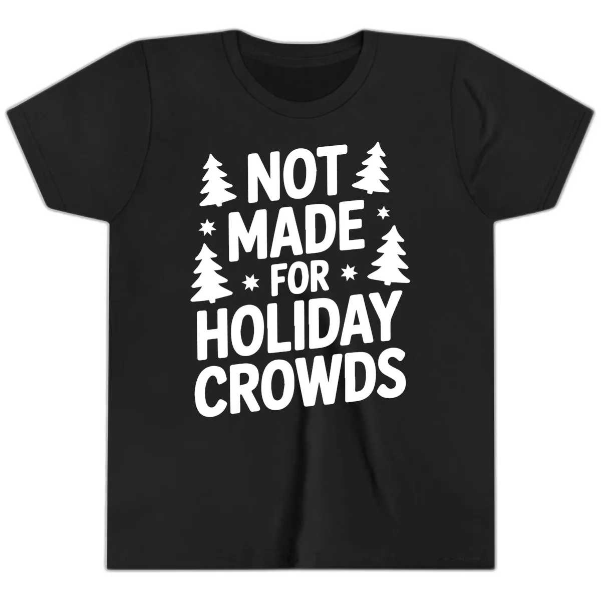 Not Made For Holiday Crowds Typography Youth T-Shirt in Black