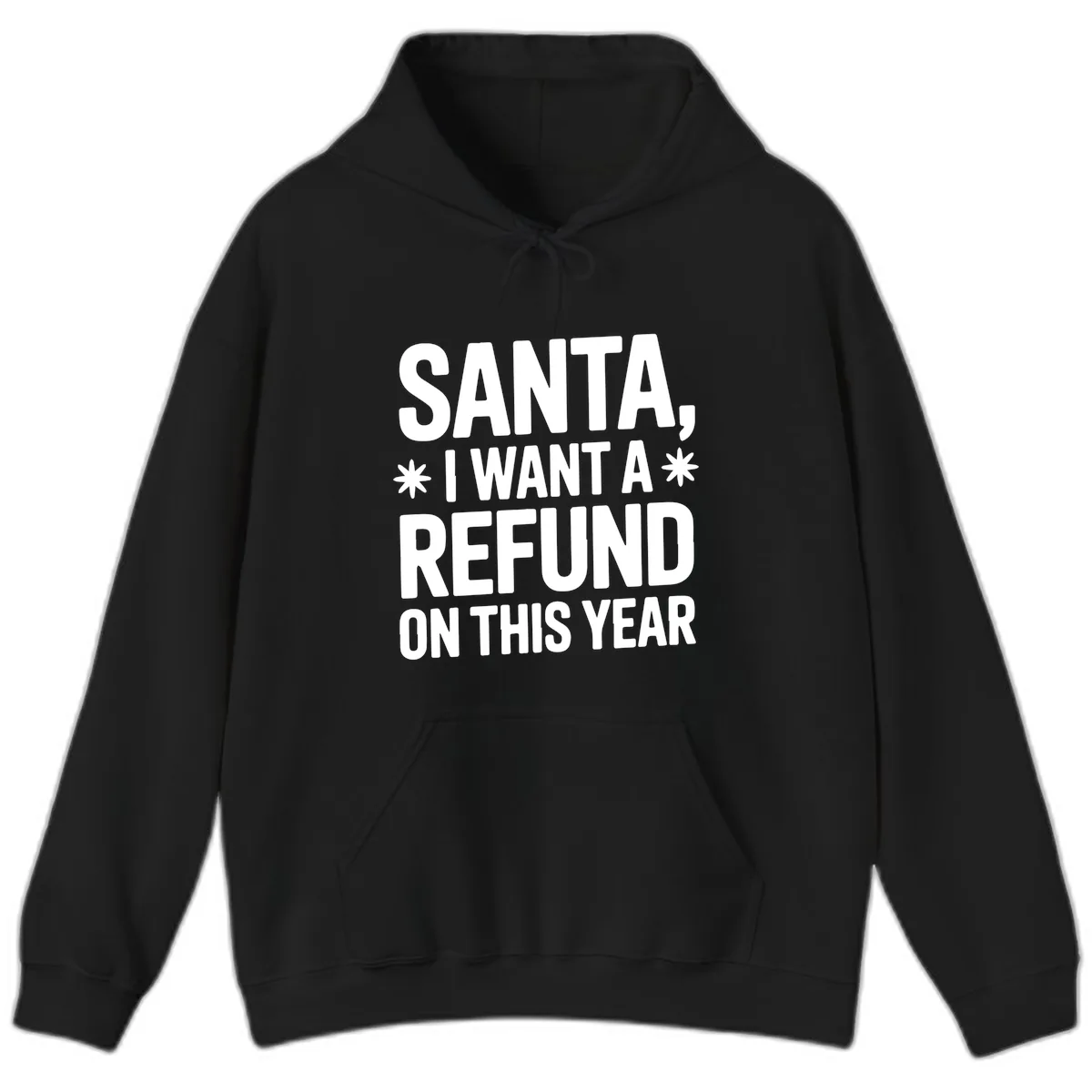 Santa Refund On This Year Hoodie in Black