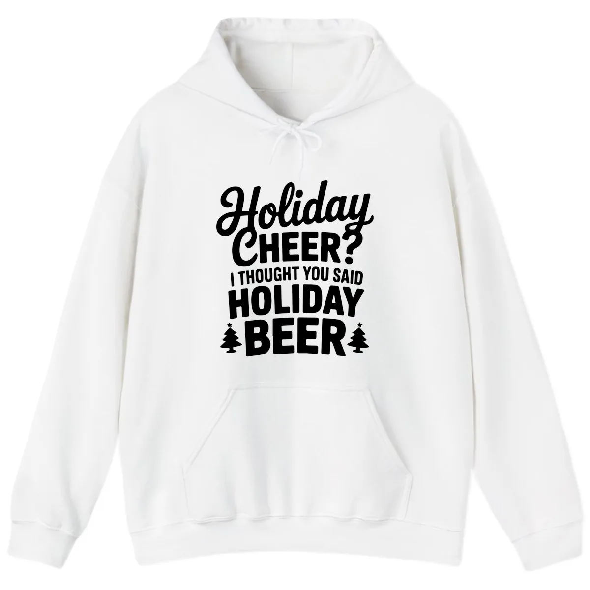 Holiday Beer Pun Graphic Hoodie in White