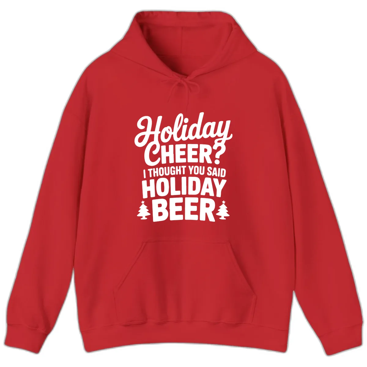 Holiday Beer Pun Graphic Hoodie in Red