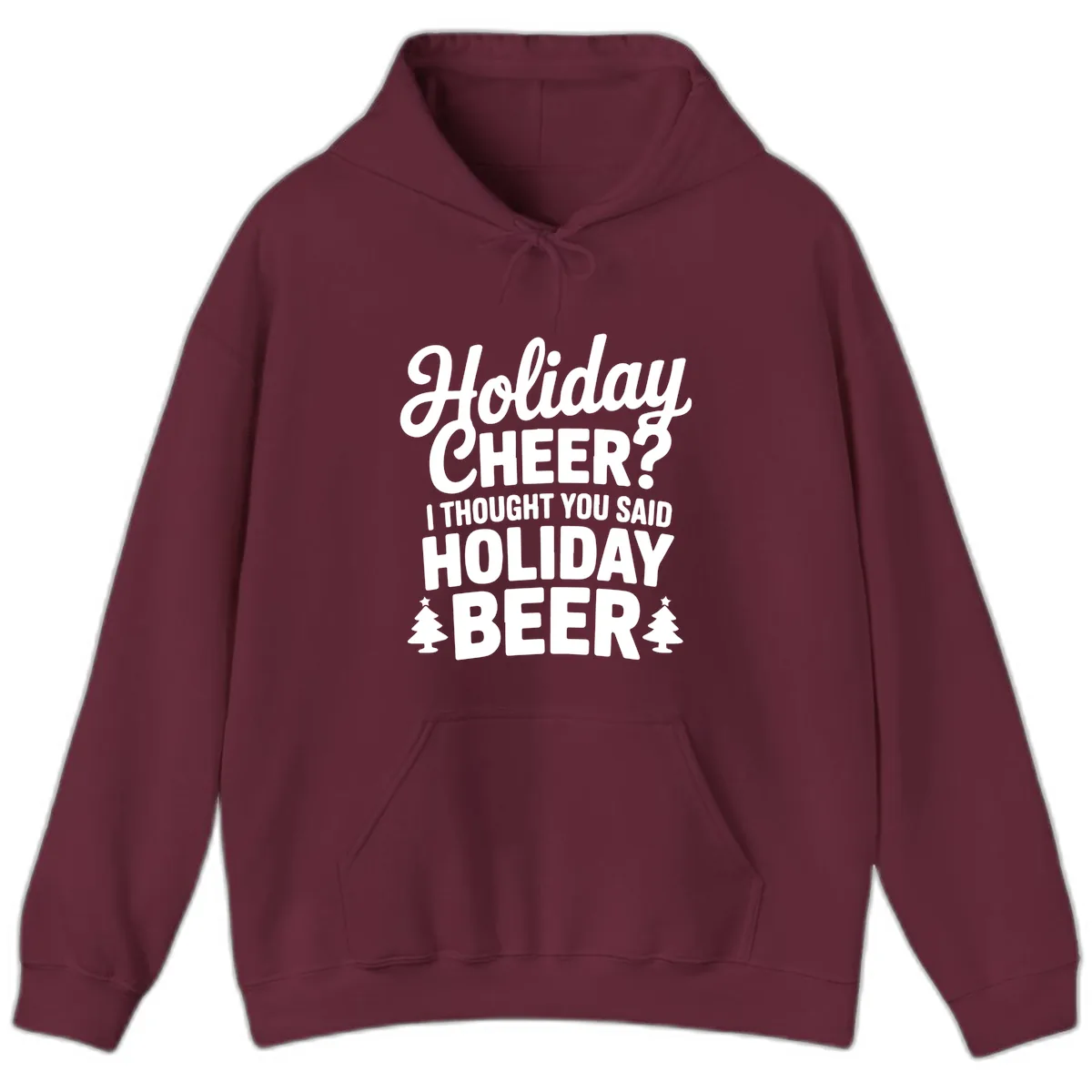Holiday Beer Pun Graphic Hoodie in Maroon