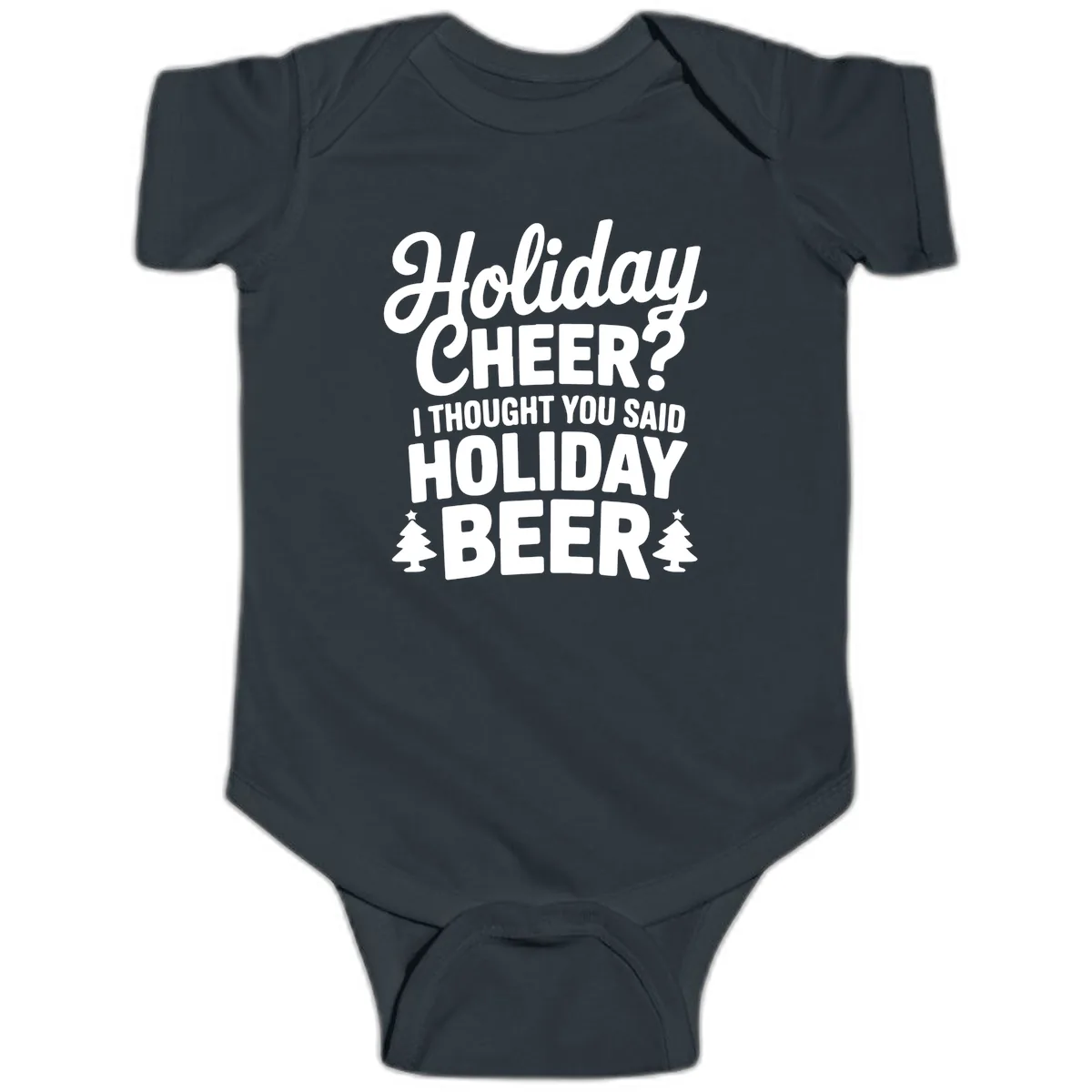 Holiday Beer Pun Graphic Baby Onesie in Black