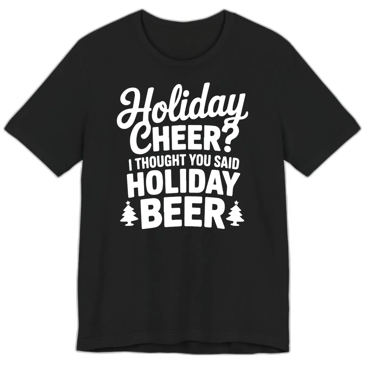 Holiday Beer Pun Graphic Premium T-Shirt in Black