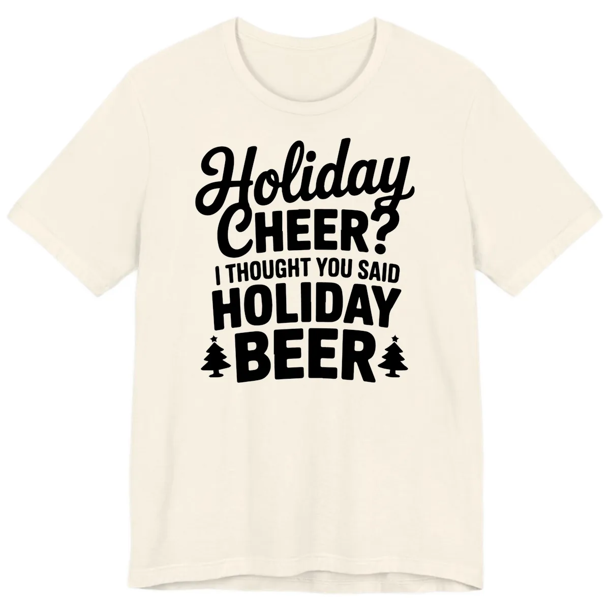 Holiday Beer Pun Graphic Premium T-Shirt in Natural