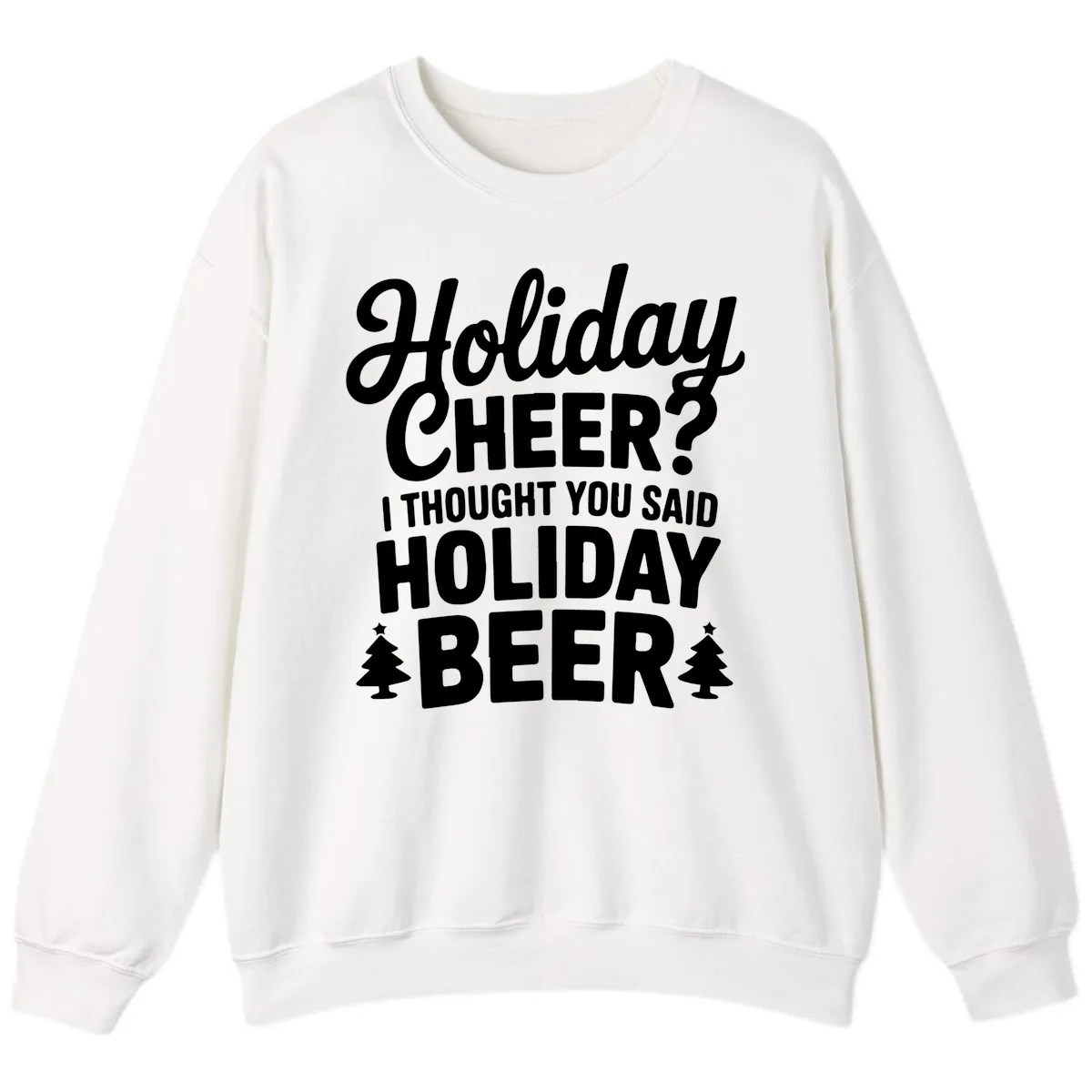 Holiday Beer Pun Graphic Sweatshirt in White