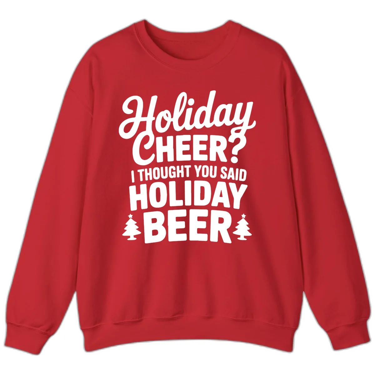 Holiday Beer Pun Graphic Sweatshirt in Red