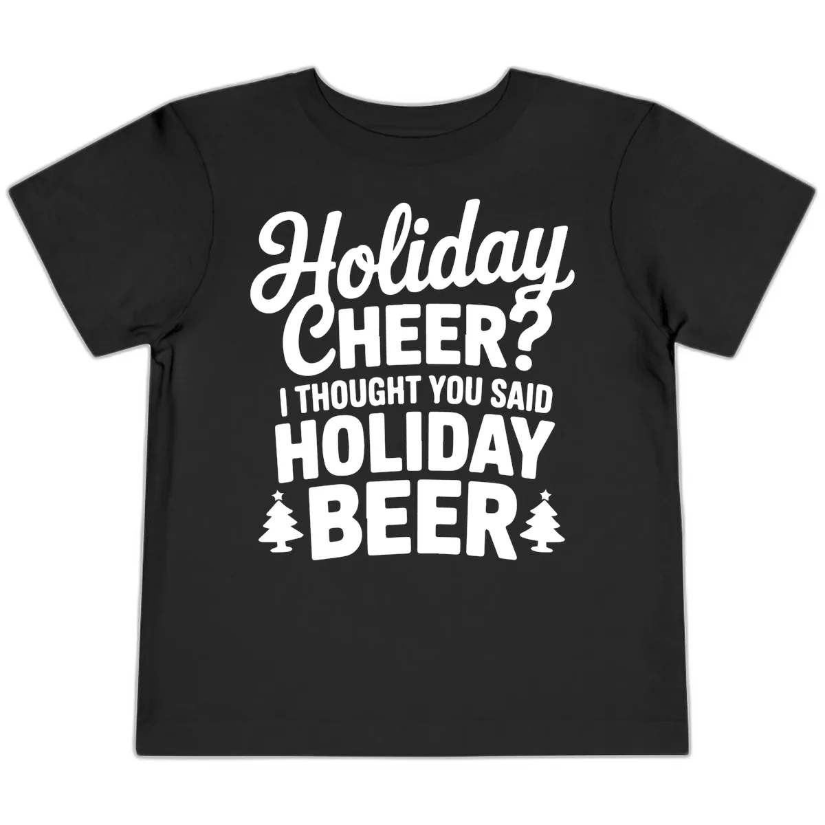 Holiday Beer Pun Graphic Toddler T-Shirt in Black