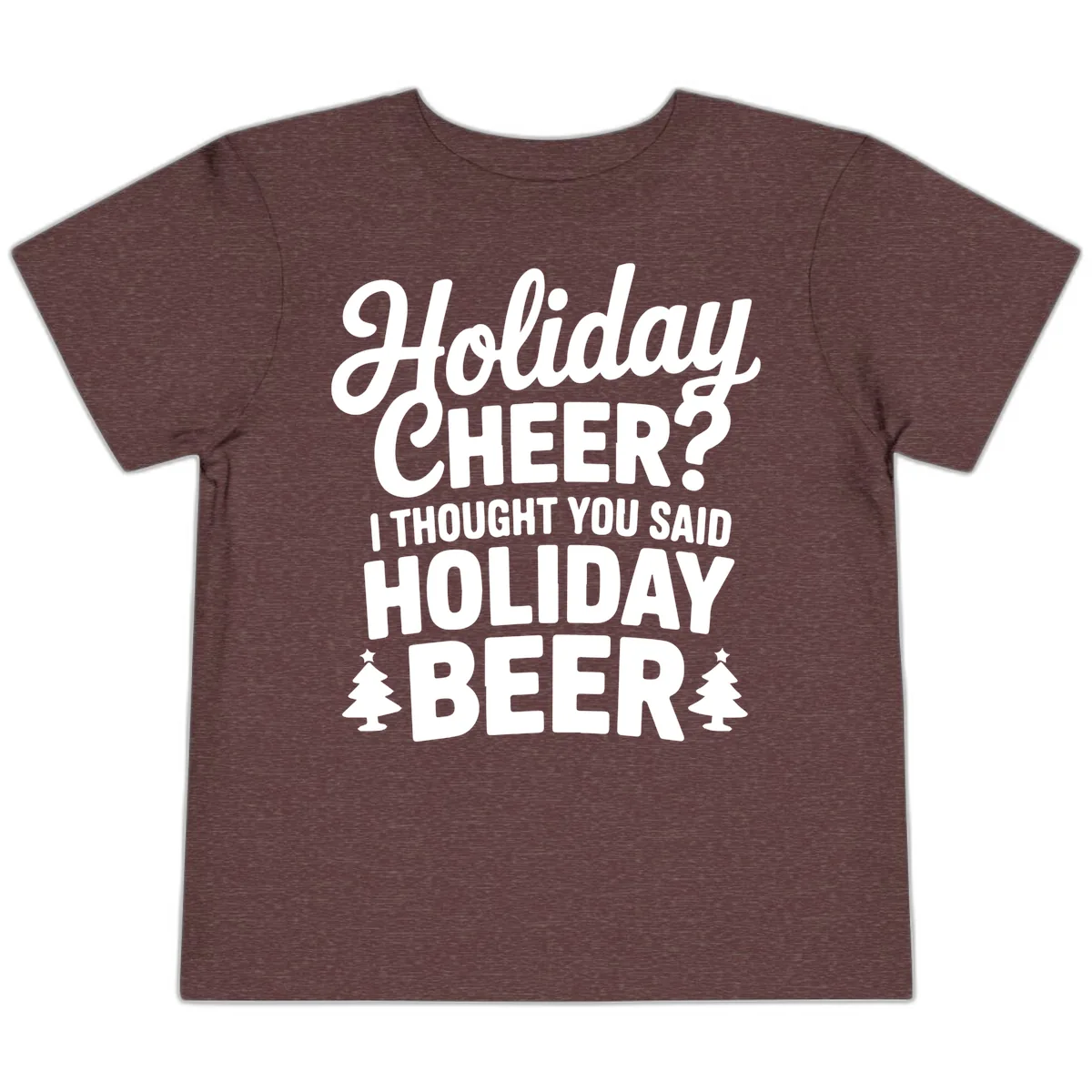 Holiday Beer Pun Graphic Toddler T-Shirt in Heather Maroon