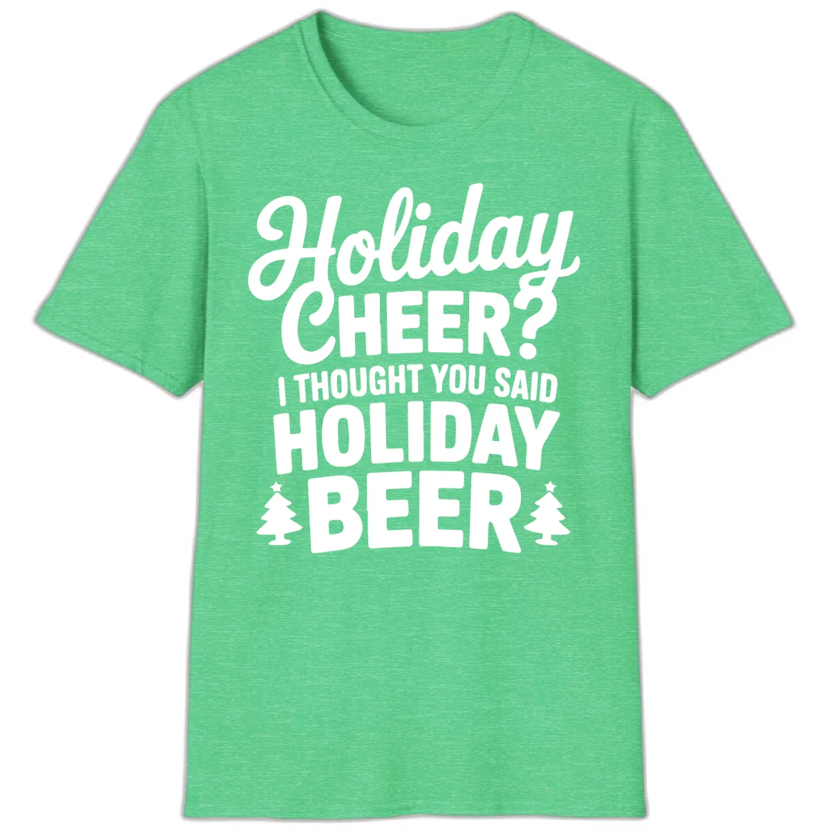 Holiday Beer Pun Graphic T-Shirt in Heather Irish Green