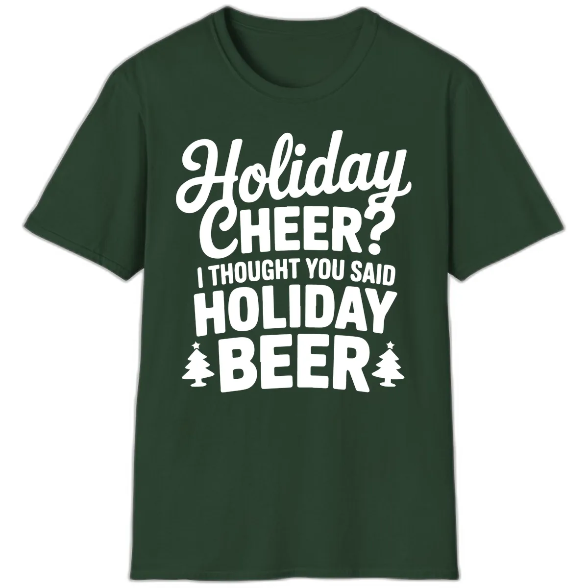 Holiday Beer Pun Graphic T-Shirt in Forest Green