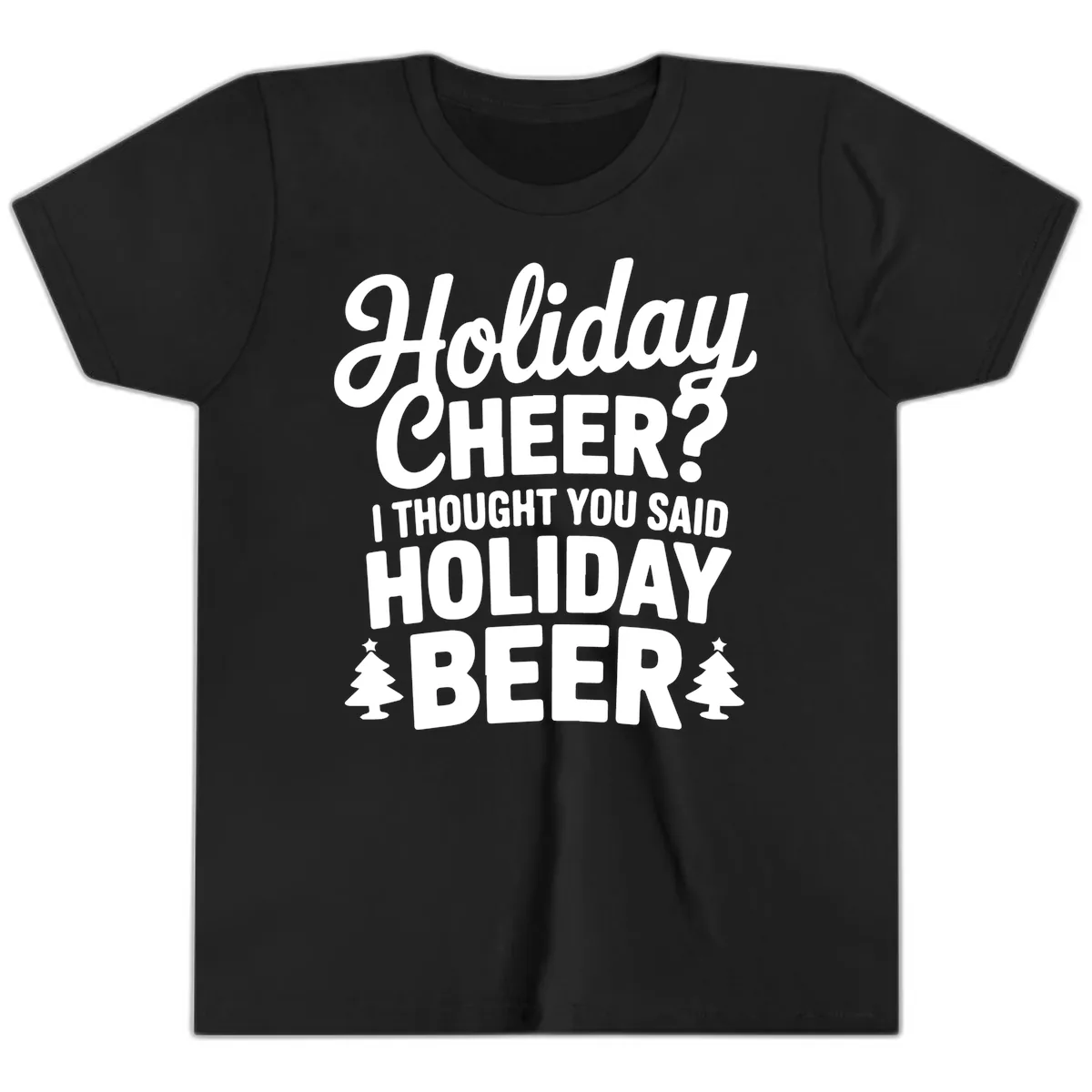 Holiday Beer Pun Graphic Youth T-Shirt in Black