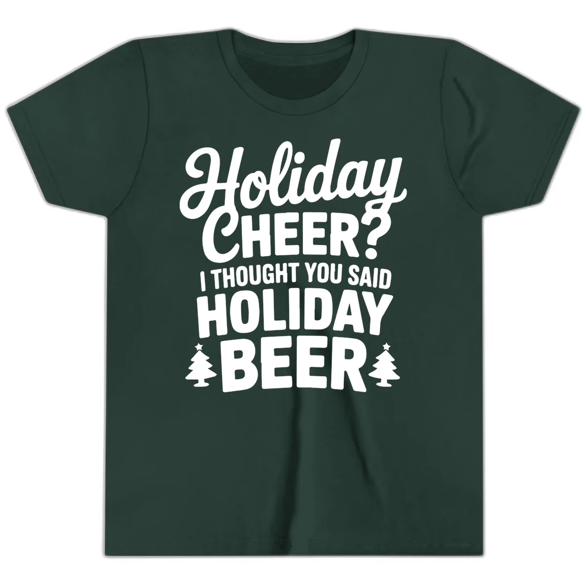 Holiday Beer Pun Graphic Youth T-Shirt in Forest