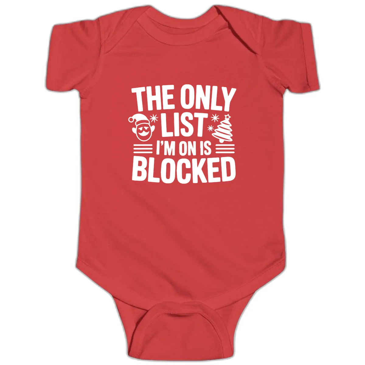 The Only List I'm On Is Blocked Baby Onesie in Red