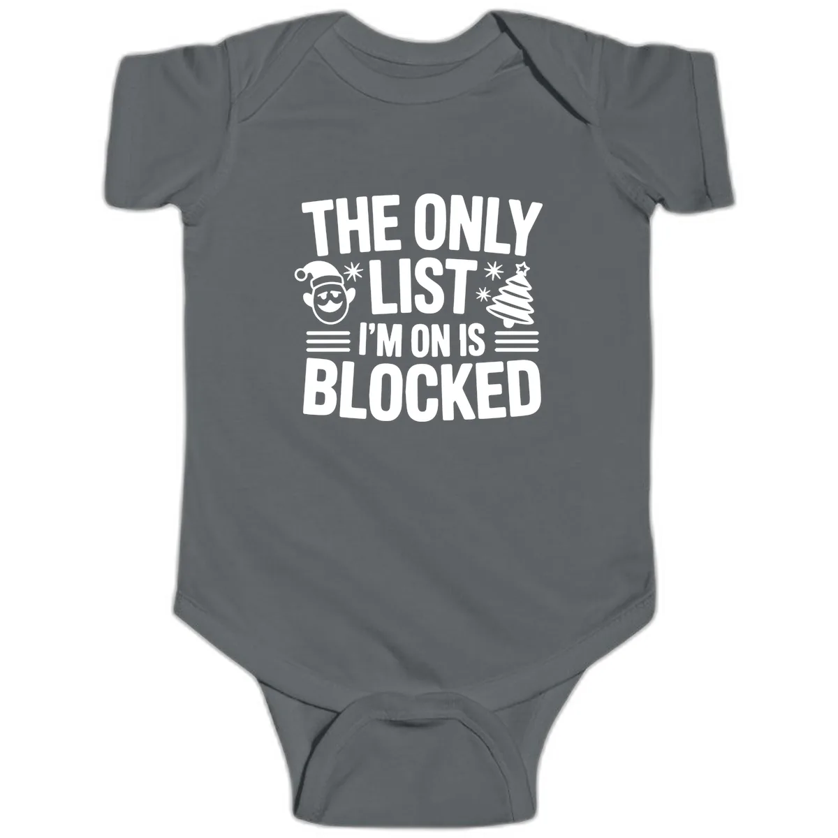 The Only List I'm On Is Blocked Baby Onesie in Charcoal