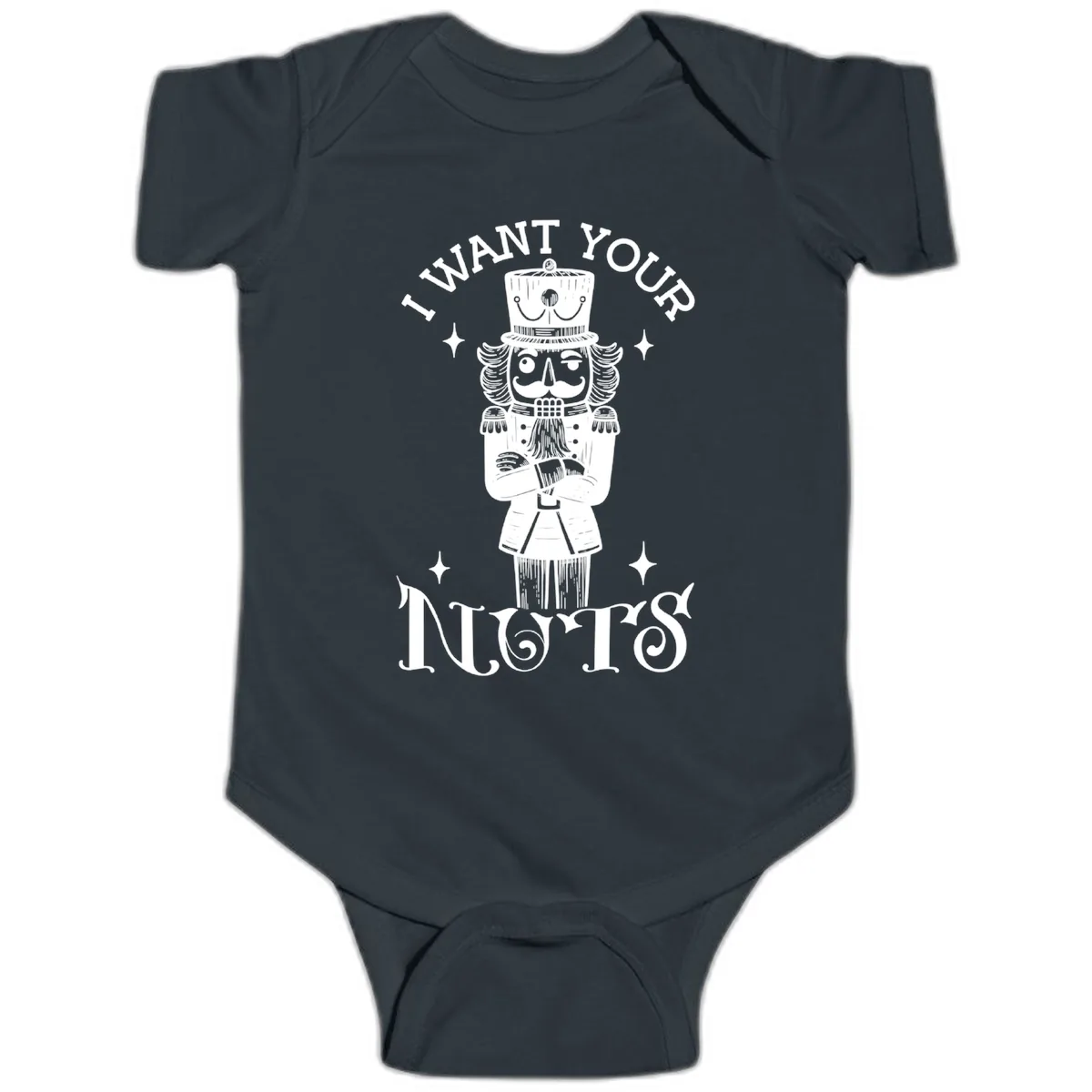 Nutcracker I Want Your Nuts Baby Onesie in Black