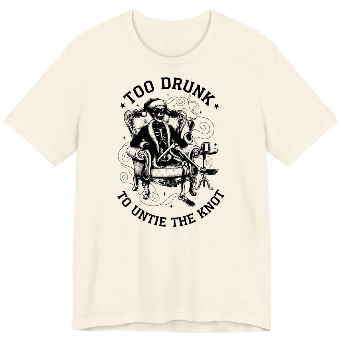 Too Drunk To Untie The Knot Premium T-Shirt in Natural