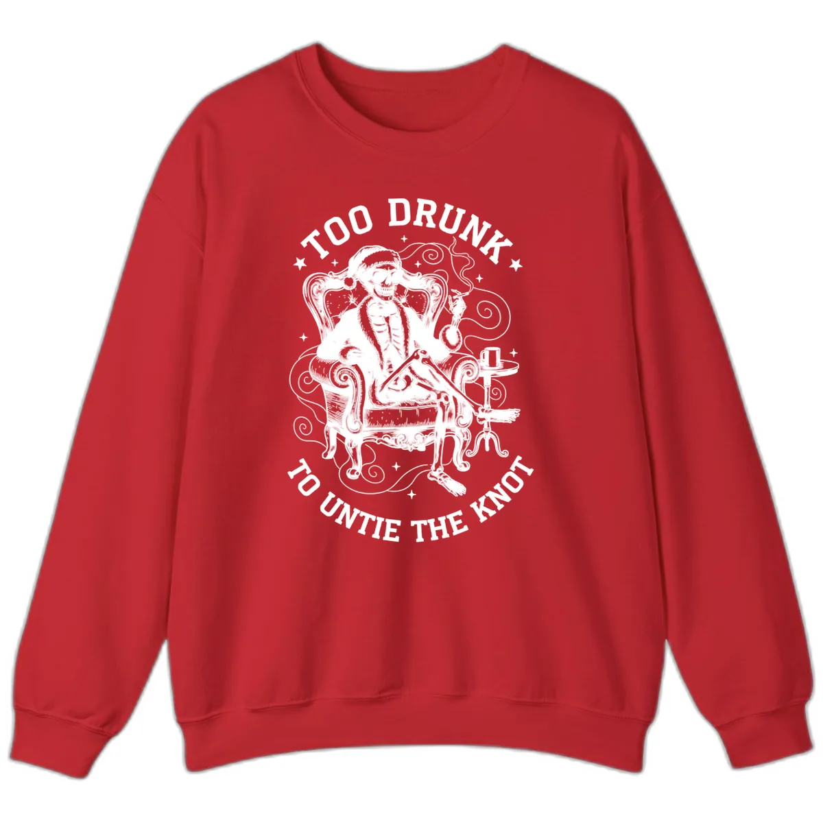 Too Drunk To Untie The Knot Sweatshirt in Red