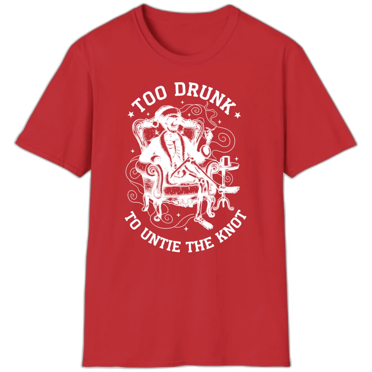 Too Drunk To Untie The Knot T-Shirt in Red
