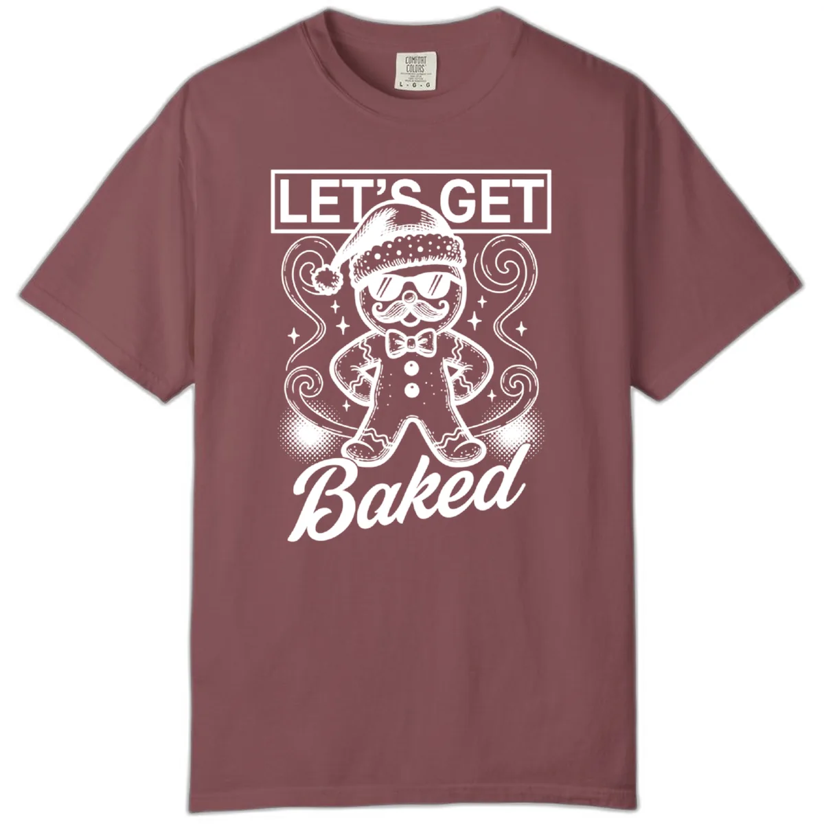Gingerbread Man "Let's Get Baked" Comfort Color in Brick