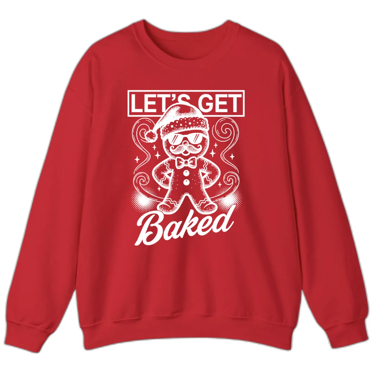 Gingerbread Man "Let's Get Baked" Sweatshirt in Red