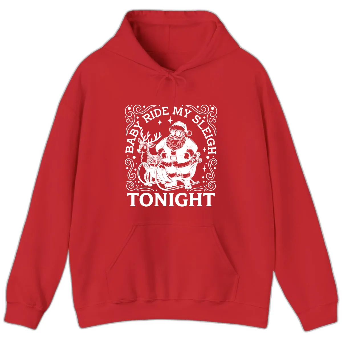 Baby Ride My Sleigh Tonight Hoodie in Red