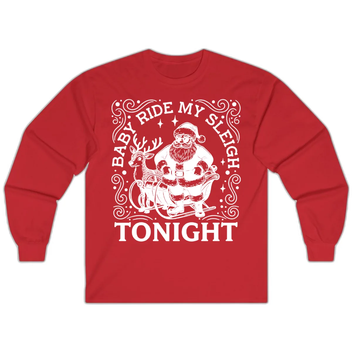 Baby Ride My Sleigh Tonight Long Sleeve in Red