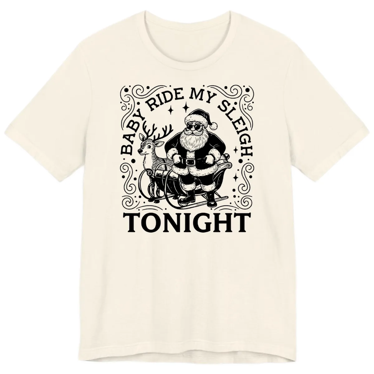 Baby Ride My Sleigh Tonight Premium T-Shirt in Natural