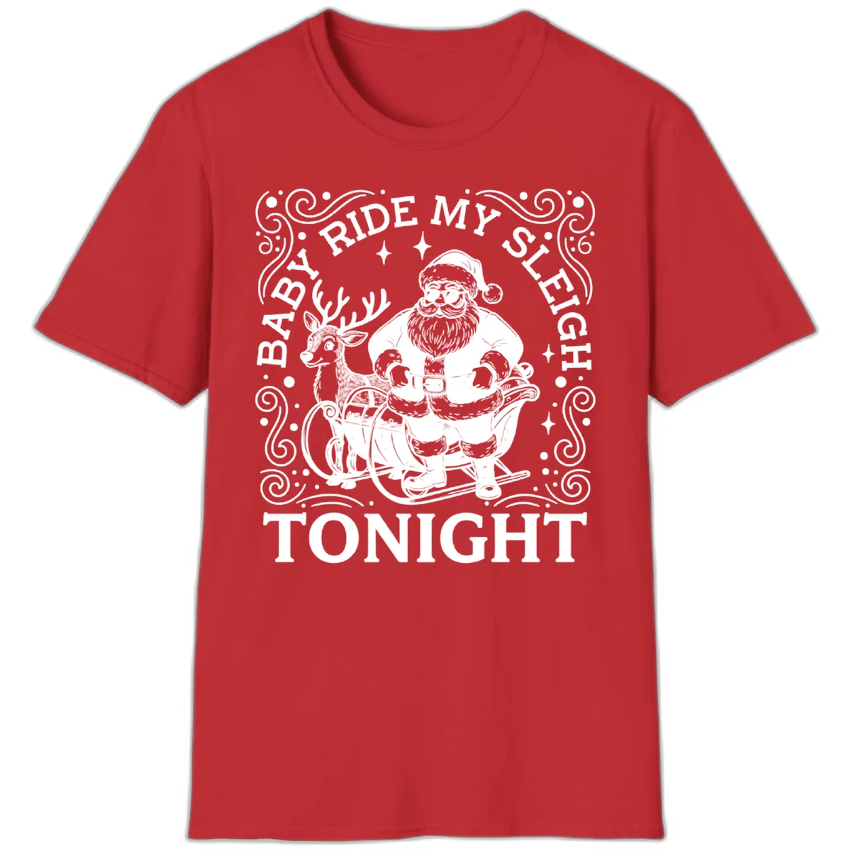 Baby Ride My Sleigh Tonight T-Shirt in Red