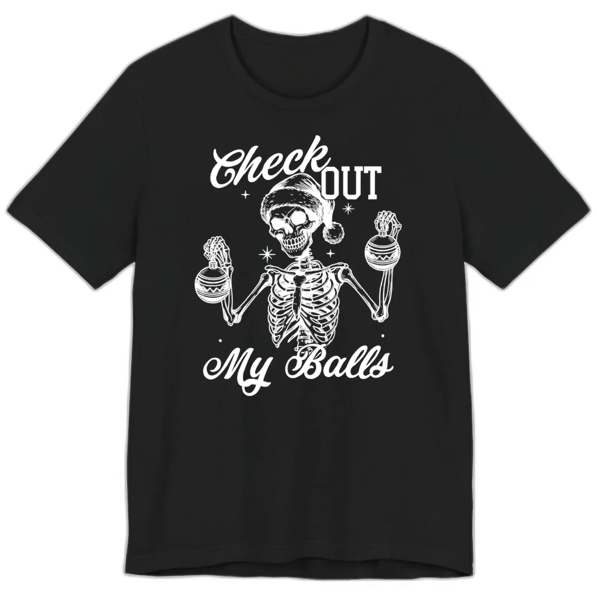Check Out My Balls Skeleton Design Premium T-Shirt in Black