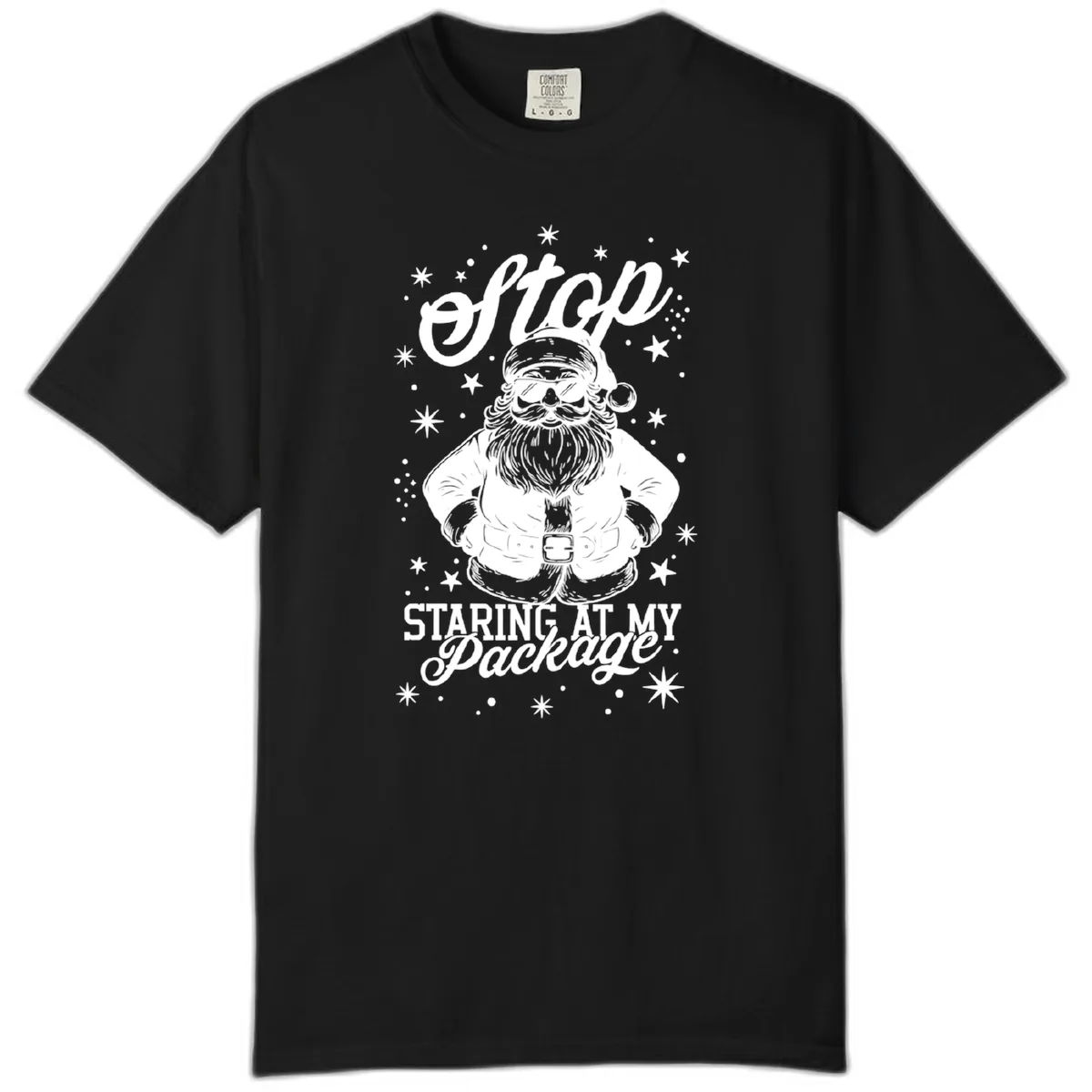 Santa's Package Christmas Graphic Comfort Color in Black