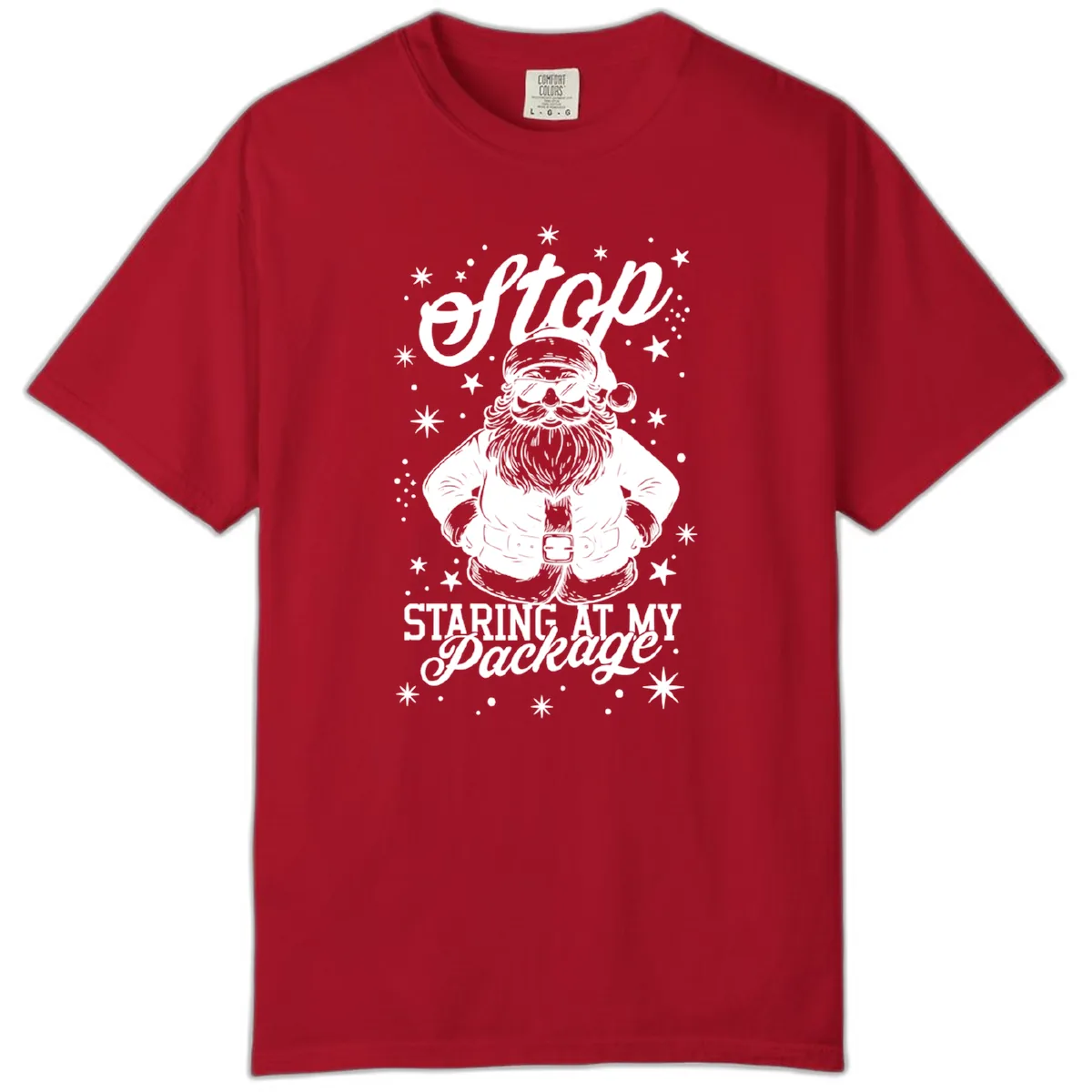 Santa's Package Christmas Graphic Comfort Color in Red