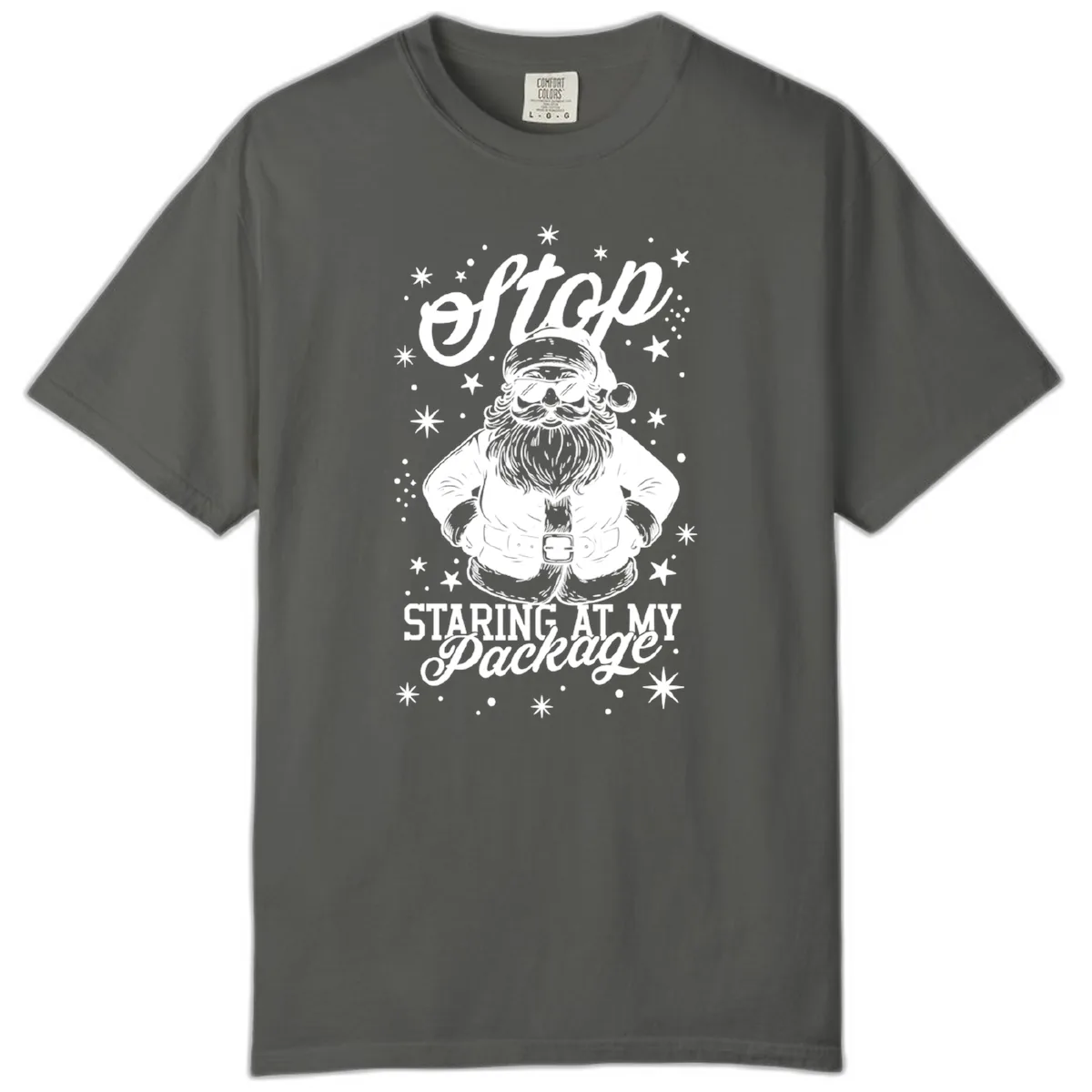 Santa's Package Christmas Graphic Comfort Color in Pepper