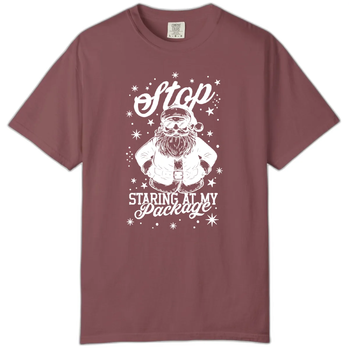 Santa's Package Christmas Graphic Comfort Color in Brick