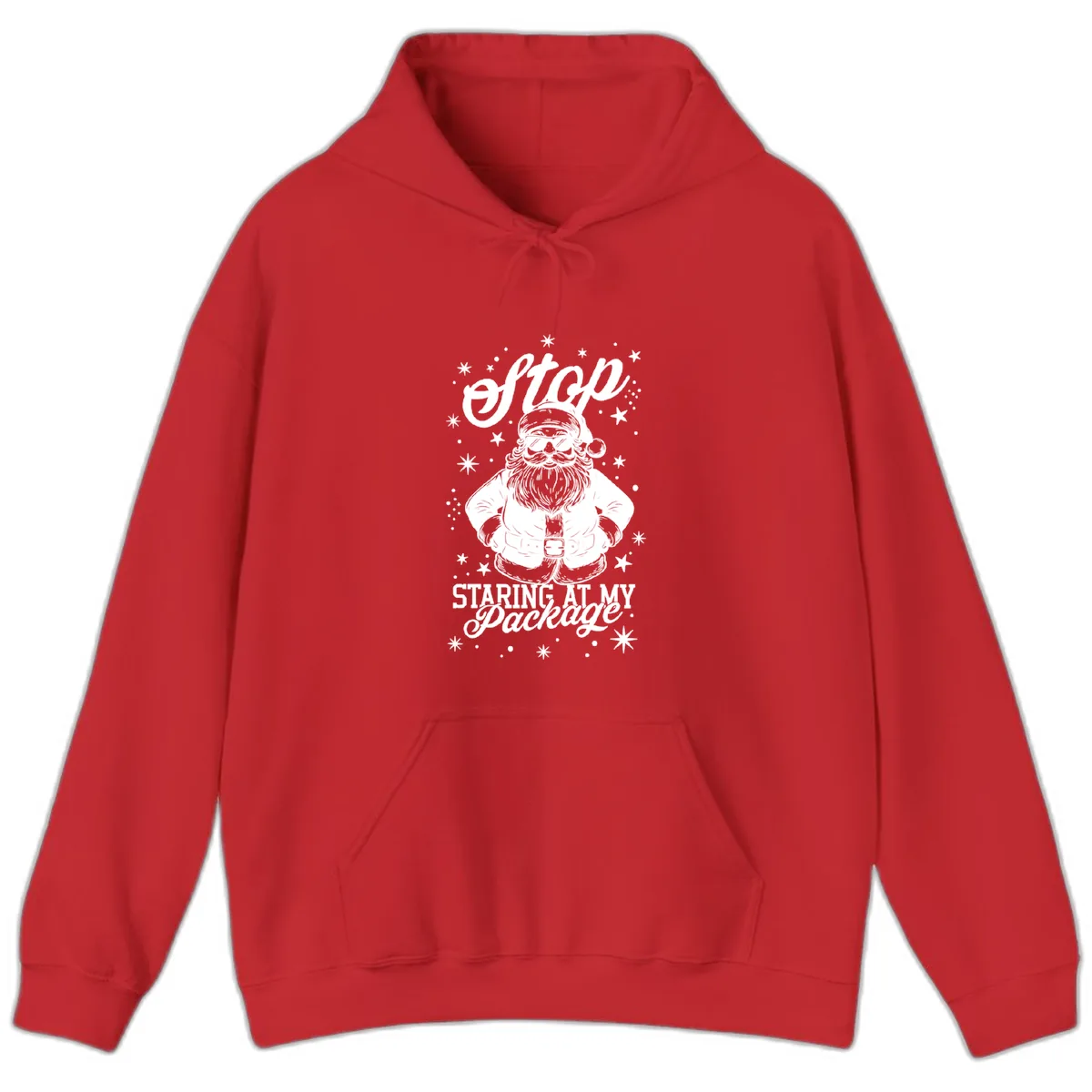Santa's Package Christmas Graphic Hoodie in Red