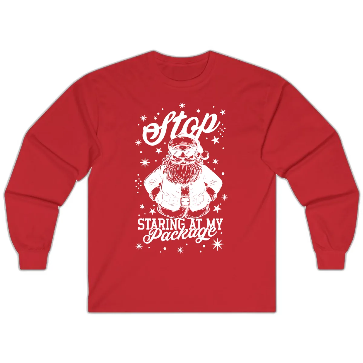 Santa's Package Christmas Graphic Long Sleeve in Red