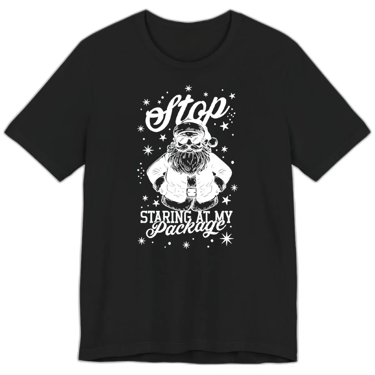 Santa's Package Christmas Graphic Premium T-Shirt in Black