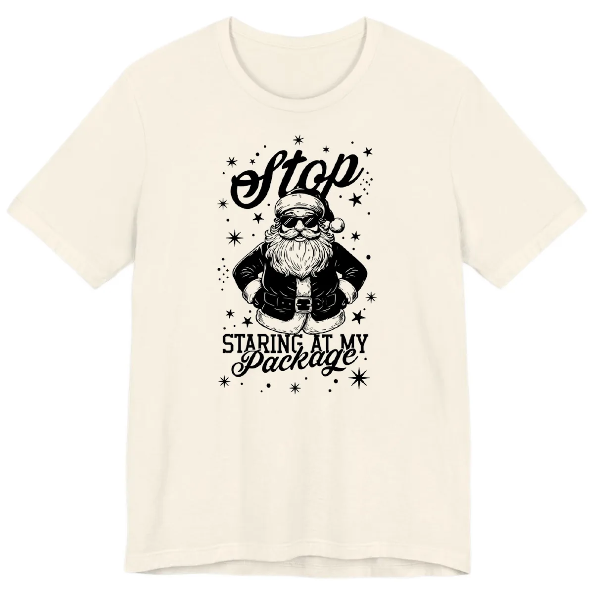 Santa's Package Christmas Graphic Premium T-Shirt in Natural