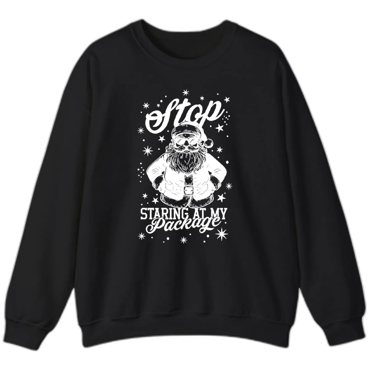 Santa's Package Christmas Graphic Sweatshirt in Black