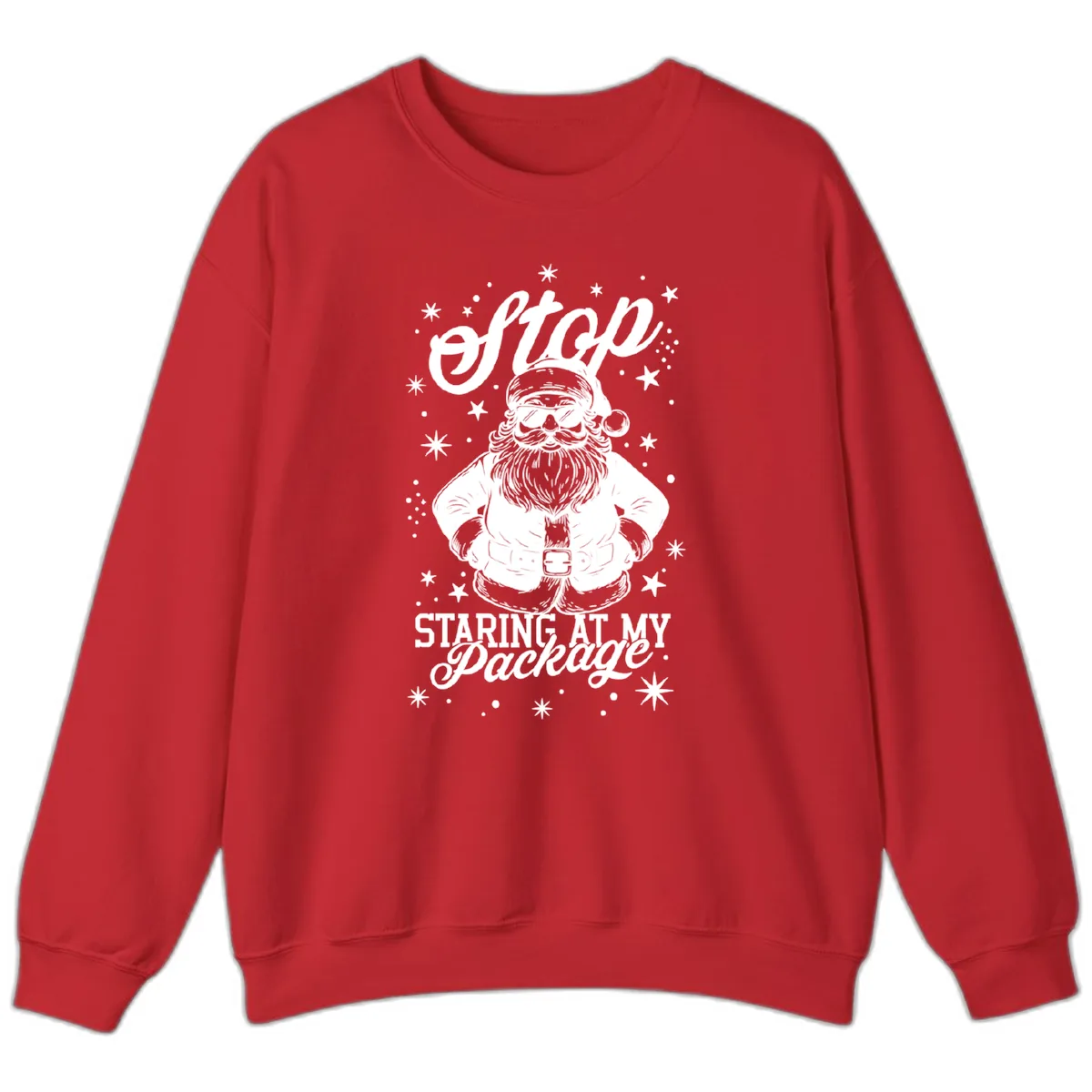 Santa's Package Christmas Graphic Sweatshirt in Red