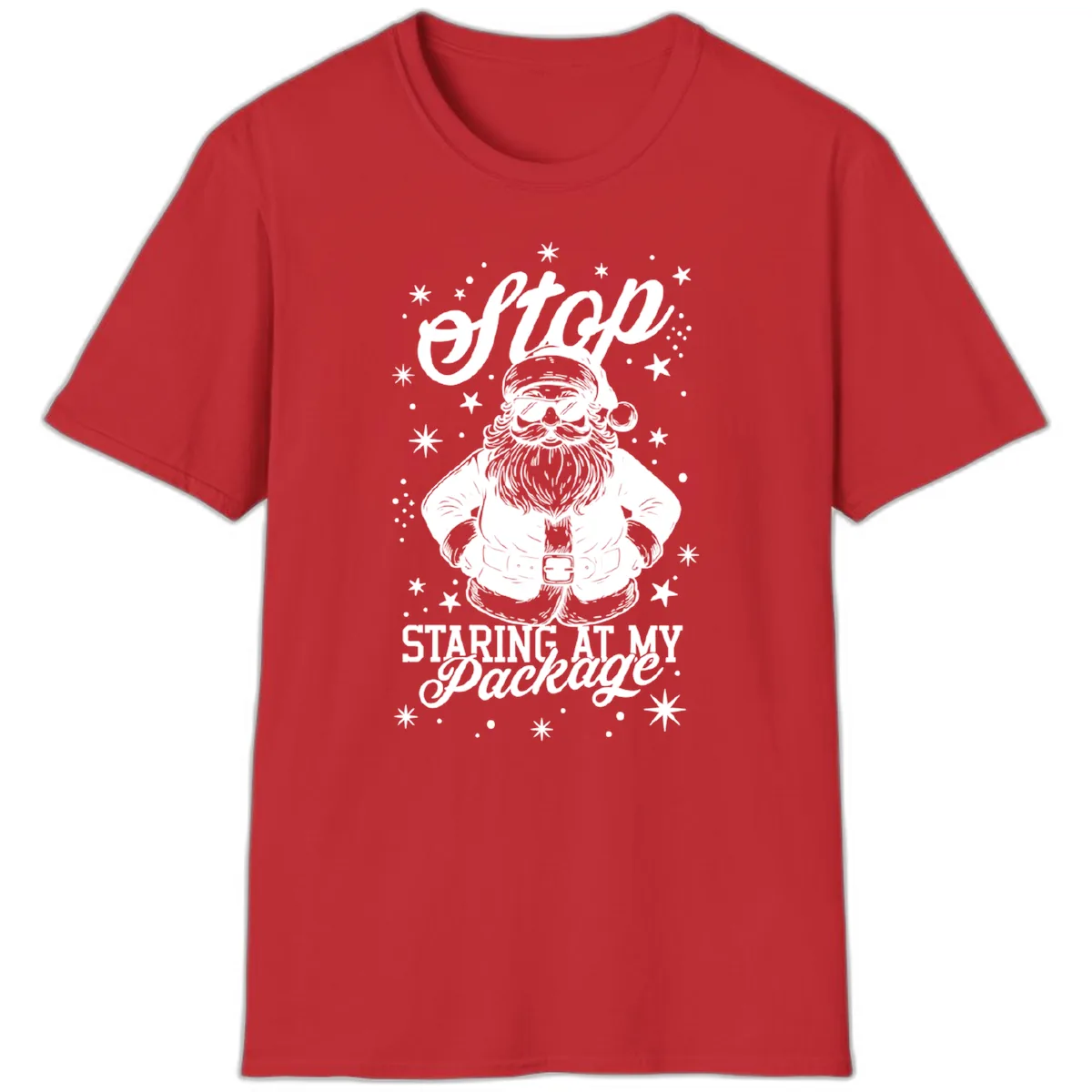 Santa's Package Christmas Graphic T-Shirt in Red