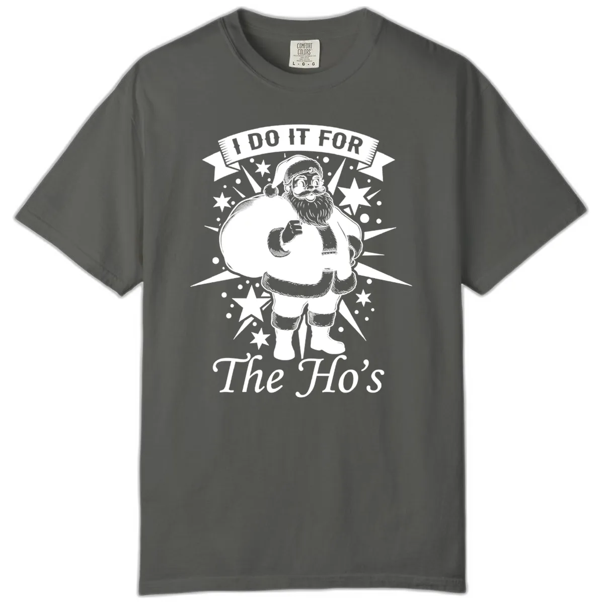 Santa For The Ho's Graphic Comfort Color in Pepper